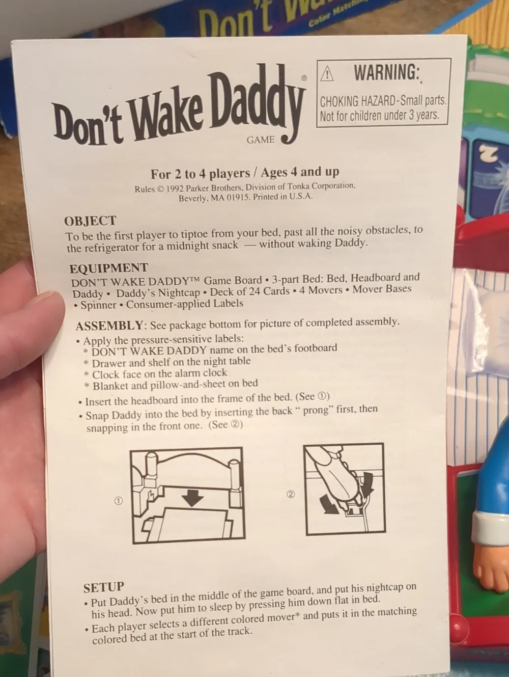 Vintage 1992 Don't Wake Daddy Board Game
